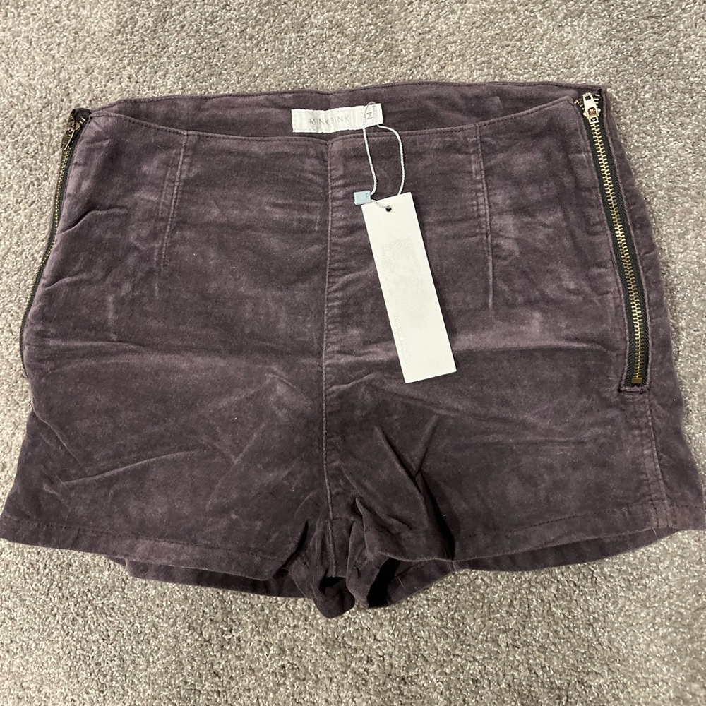 Minkpink Purple Velvet micro Shorts